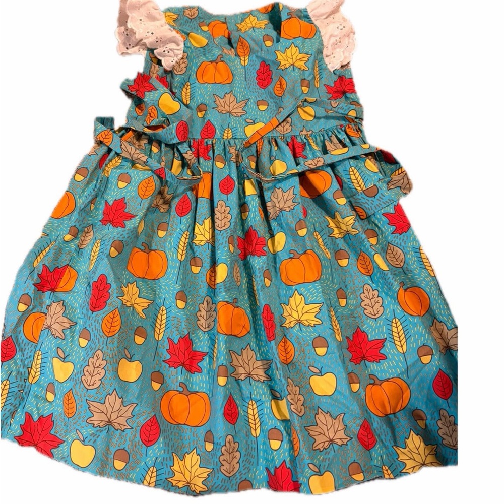 Eleanor rose girls 8-10 fall leaf pumpkin dress